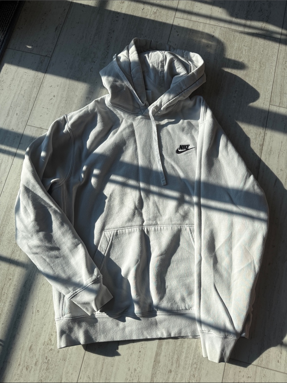 Nike White Hoodie with Black Swoosh